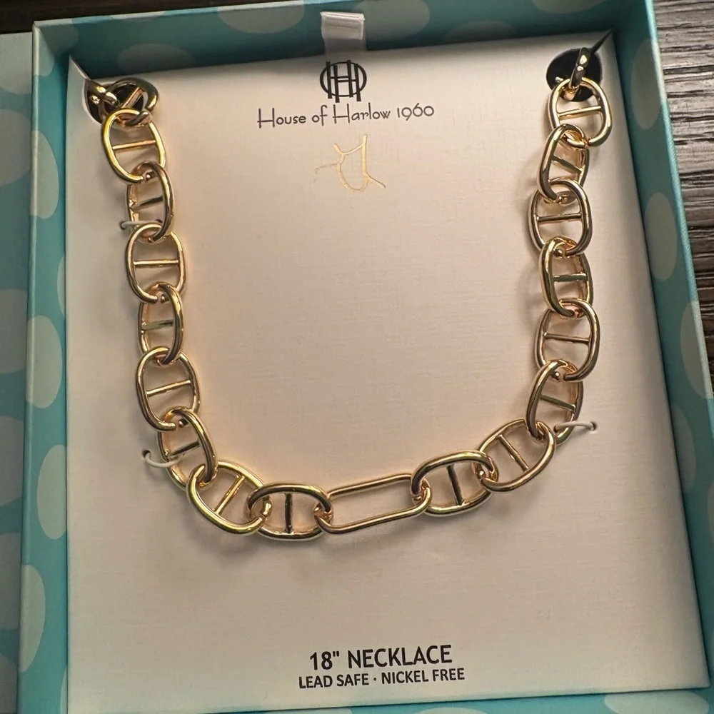 NEW House of Harlow 1960 Gold Chain Necklace
